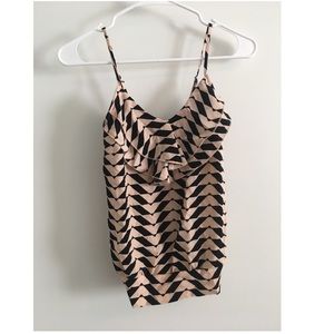 Blush pink & black formal top